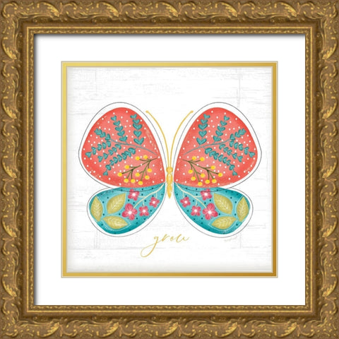 Grow Gold Ornate Wood Framed Art Print with Double Matting by Pugh, Jennifer