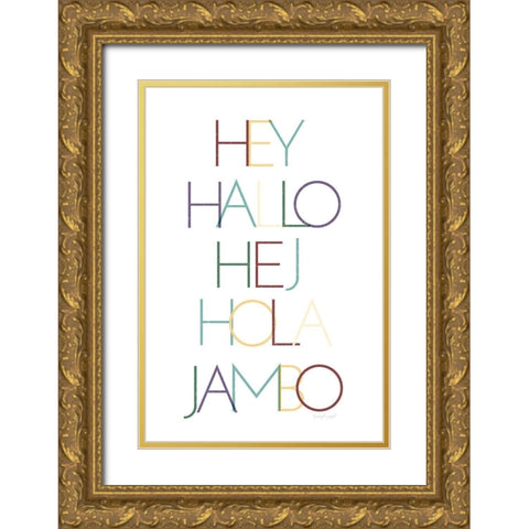 Hello II Gold Ornate Wood Framed Art Print with Double Matting by Pugh, Jennifer