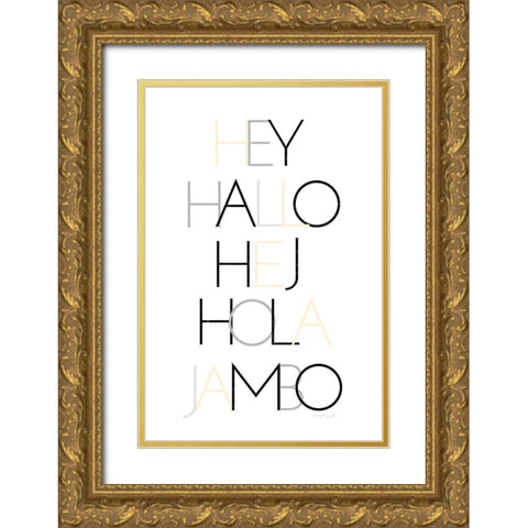 Hello III Gold Ornate Wood Framed Art Print with Double Matting by Pugh, Jennifer