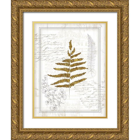 Ferns II Gold Ornate Wood Framed Art Print with Double Matting by Pugh, Jennifer