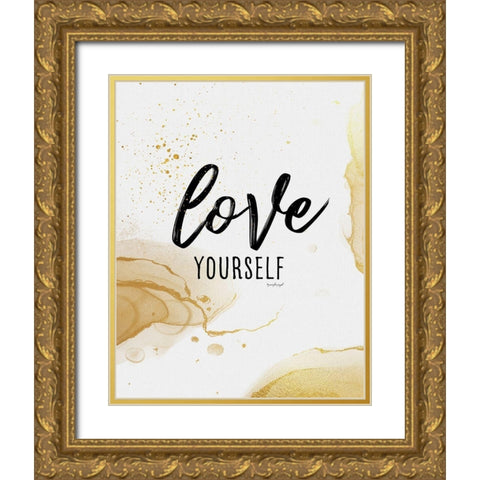 Love Yourself Gold Ornate Wood Framed Art Print with Double Matting by Pugh, Jennifer