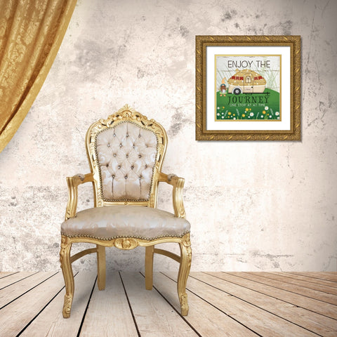 Enjoy the Journey Gold Ornate Wood Framed Art Print with Double Matting by Pugh, Jennifer