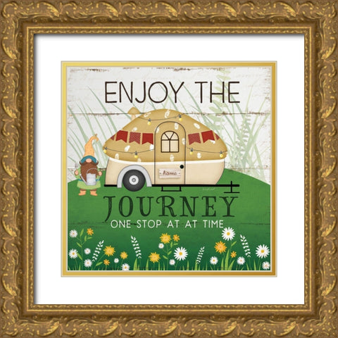 Enjoy the Journey Gold Ornate Wood Framed Art Print with Double Matting by Pugh, Jennifer