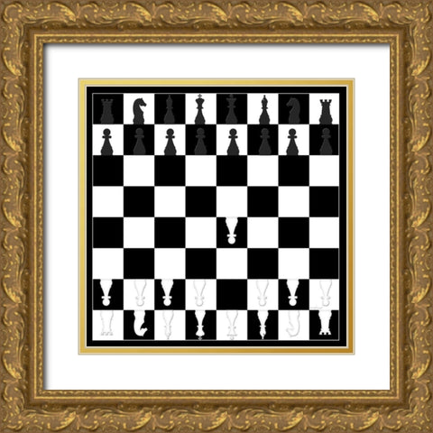 Chess Board II Gold Ornate Wood Framed Art Print with Double Matting by Pugh, Jennifer