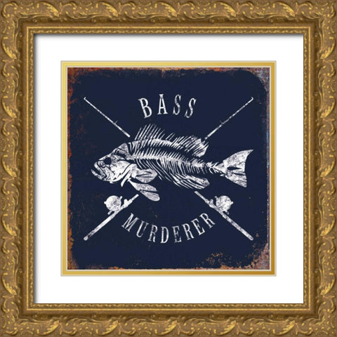 Bass Murderer Gold Ornate Wood Framed Art Print with Double Matting by Brando, JJ