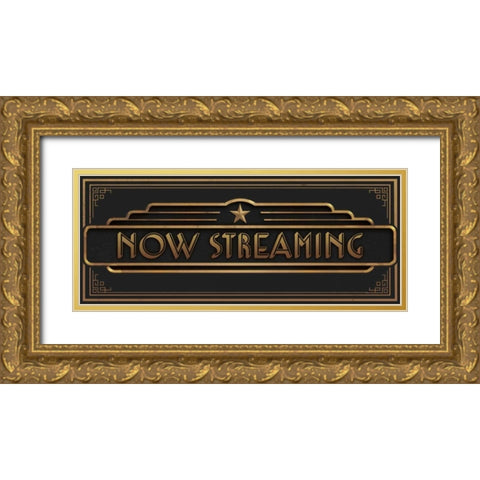 Now Streaming Gold Ornate Wood Framed Art Print with Double Matting by Brando, JJ