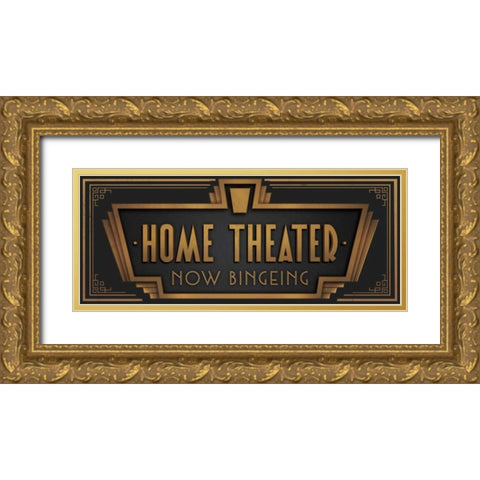 Home Theater Gold Ornate Wood Framed Art Print with Double Matting by Brando, JJ
