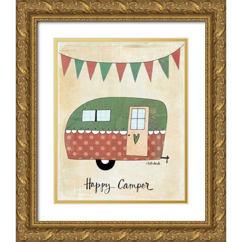 Happy Camper Gold Ornate Wood Framed Art Print with Double Matting by Doucette, Katie