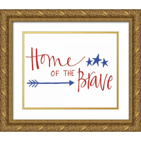 Home of the Brave Gold Ornate Wood Framed Art Print with Double Matting by Doucette, Katie