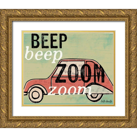 Zoom Zoom Gold Ornate Wood Framed Art Print with Double Matting by Doucette, Katie