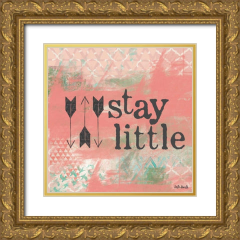 Stay Little - Pink Gold Ornate Wood Framed Art Print with Double Matting by Doucette, Katie