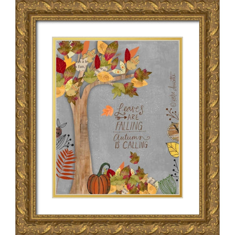 Autumn is Calling Gold Ornate Wood Framed Art Print with Double Matting by Doucette, Katie