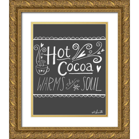 Hot Cocoa Gold Ornate Wood Framed Art Print with Double Matting by Doucette, Katie