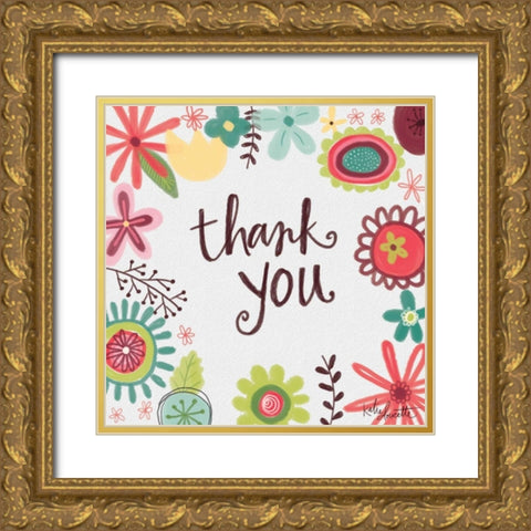 Thank You Gold Ornate Wood Framed Art Print with Double Matting by Doucette, Katie