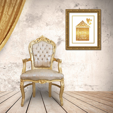 Home Sweet Home Gold Ornate Wood Framed Art Print with Double Matting by Doucette, Katie