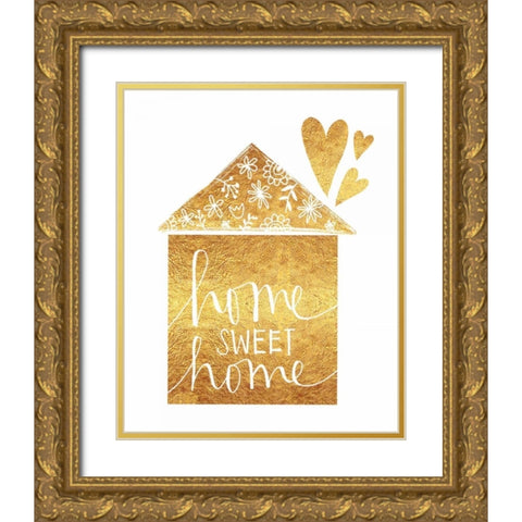 Home Sweet Home Gold Ornate Wood Framed Art Print with Double Matting by Doucette, Katie