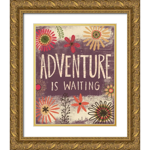 Adventure is Waiting Gold Ornate Wood Framed Art Print with Double Matting by Doucette, Katie