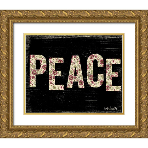 Christmas Peace Gold Ornate Wood Framed Art Print with Double Matting by Doucette, Katie
