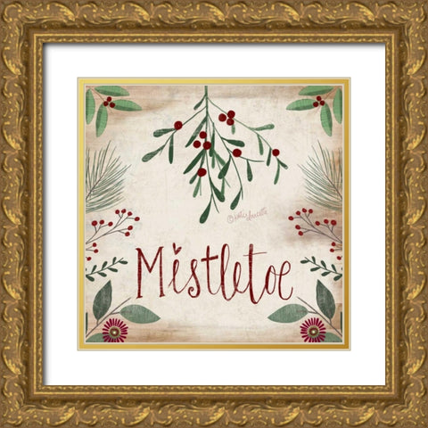 Mistletoe Gold Ornate Wood Framed Art Print with Double Matting by Doucette, Katie