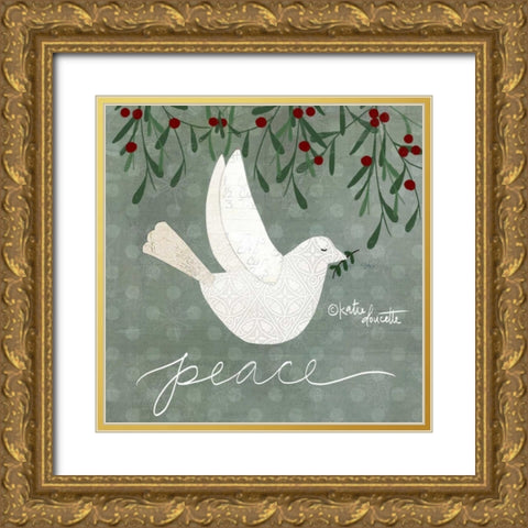 Dove Gold Ornate Wood Framed Art Print with Double Matting by Doucette, Katie