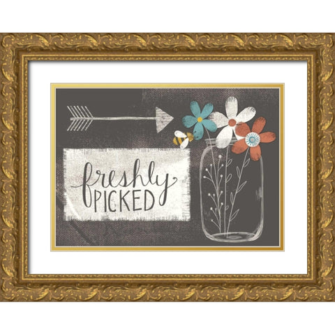 Freshly Picked Gold Ornate Wood Framed Art Print with Double Matting by Doucette, Katie