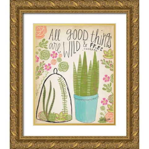 Wild and Free Gold Ornate Wood Framed Art Print with Double Matting by Doucette, Katie