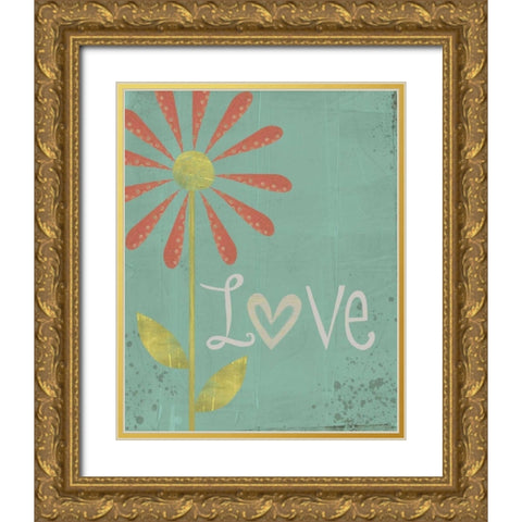 Love Gold Ornate Wood Framed Art Print with Double Matting by Doucette, Katie