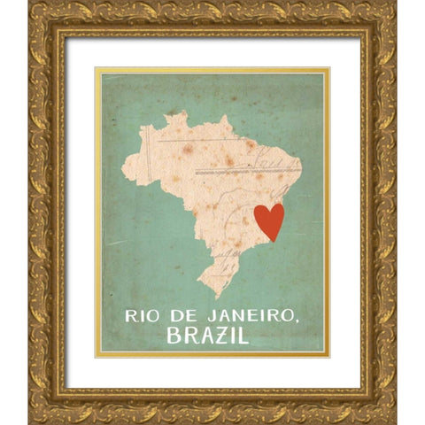 Brazil Gold Ornate Wood Framed Art Print with Double Matting by Doucette, Katie