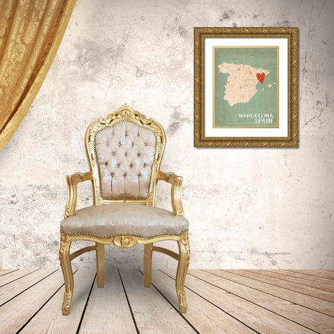 Spain Gold Ornate Wood Framed Art Print with Double Matting by Doucette, Katie