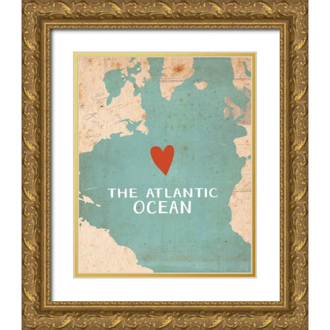 Atlantic Ocean Gold Ornate Wood Framed Art Print with Double Matting by Doucette, Katie