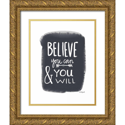 You Can Gold Ornate Wood Framed Art Print with Double Matting by Doucette, Katie