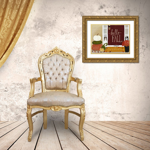 Porch Gold Ornate Wood Framed Art Print with Double Matting by Doucette, Katie