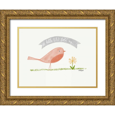 Little Bird Gold Ornate Wood Framed Art Print with Double Matting by Doucette, Katie