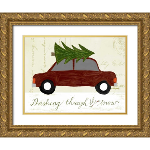 Dashing Gold Ornate Wood Framed Art Print with Double Matting by Doucette, Katie