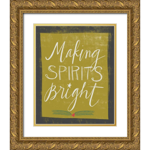 Spirits Bright Gold Ornate Wood Framed Art Print with Double Matting by Doucette, Katie