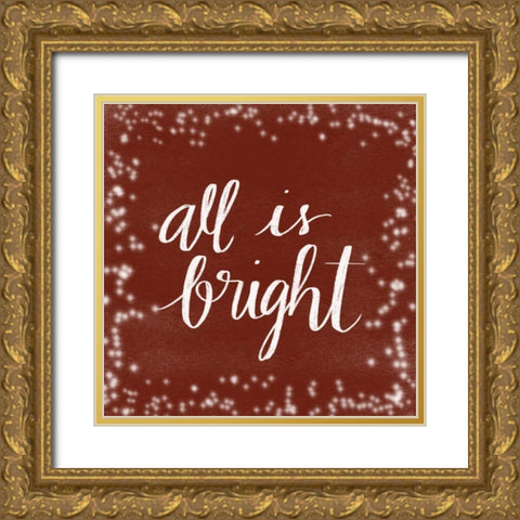 All is Bright Gold Ornate Wood Framed Art Print with Double Matting by Doucette, Katie