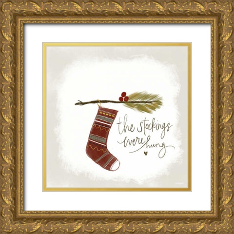 The Stockings Were Hung Gold Ornate Wood Framed Art Print with Double Matting by Doucette, Katie
