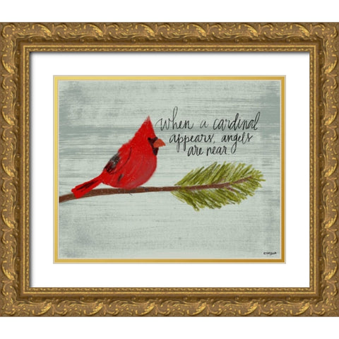 Cardinal Gold Ornate Wood Framed Art Print with Double Matting by Doucette, Katie
