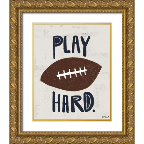 Football Gold Ornate Wood Framed Art Print with Double Matting by Doucette, Katie