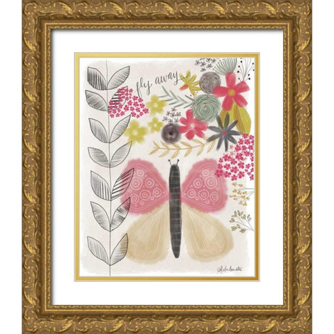 Fly Away Gold Ornate Wood Framed Art Print with Double Matting by Doucette, Katie