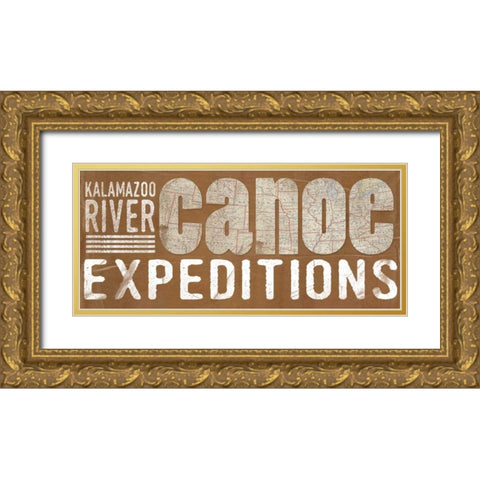 Canoe Expeditions Gold Ornate Wood Framed Art Print with Double Matting by Doucette, Katie