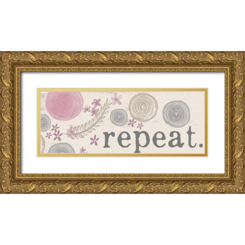 Repeat Gold Ornate Wood Framed Art Print with Double Matting by Doucette, Katie