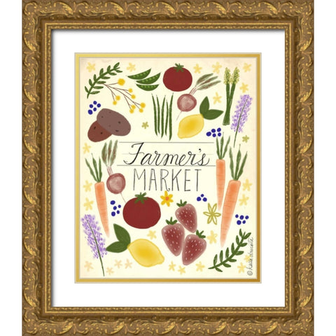 Farmers Market Gold Ornate Wood Framed Art Print with Double Matting by Doucette, Katie