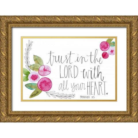 Trust in the Lord Gold Ornate Wood Framed Art Print with Double Matting by Doucette, Katie