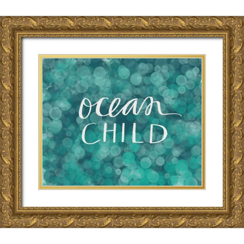 Ocean Child Gold Ornate Wood Framed Art Print with Double Matting by Doucette, Katie