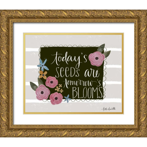 Todays Seeds Gold Ornate Wood Framed Art Print with Double Matting by Doucette, Katie