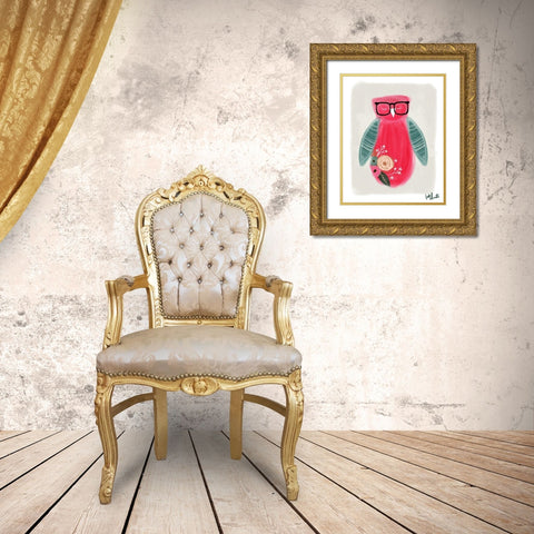 Wise Owl Gold Ornate Wood Framed Art Print with Double Matting by Doucette, Katie