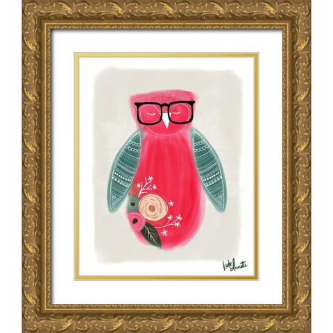 Wise Owl Gold Ornate Wood Framed Art Print with Double Matting by Doucette, Katie