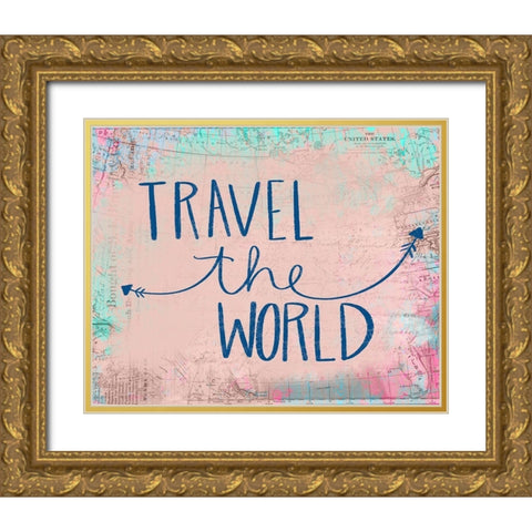 Travel the World Gold Ornate Wood Framed Art Print with Double Matting by Doucette, Katie