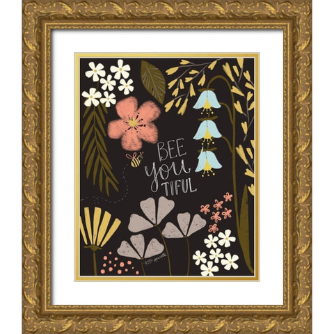 Bee You Tiful Gold Ornate Wood Framed Art Print with Double Matting by Doucette, Katie